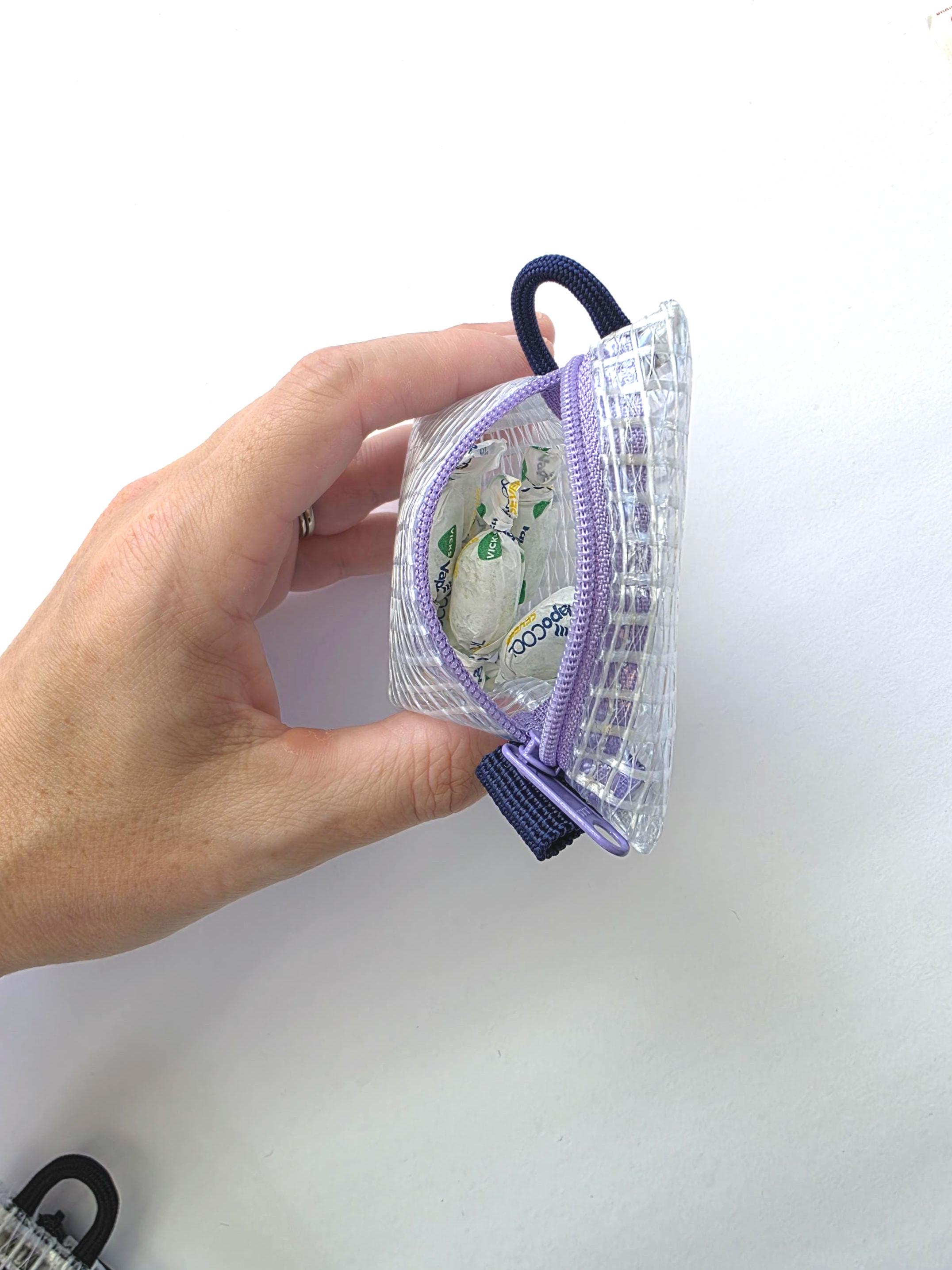 小物 TRANSPARENT SNAKE SMALL ZIP POUCH Clear Compact Zipper Pouch - Mini / Micro Bag - Tiny Coin Purse