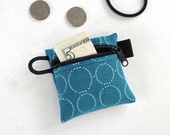 Handmade mini/micro coin purse - Tiny fabric zipper bag, Earbuds pouch, Small carry case