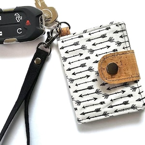 Small Keychain Wallet With Wrist Strap, Handmade ID/Card Holder, Boho Wristlet Wallet