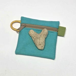 SMALL tiny/micro canvas zipper pouch / earbud organizer case / travel gear / bag accessory / coin purse / hipster pouch Blue / Khaki