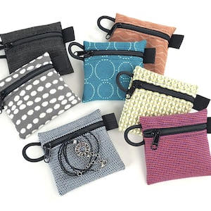 Handmade mini/micro coin purse - Tiny fabric zipper bag, Earbuds pouch, Small carry case