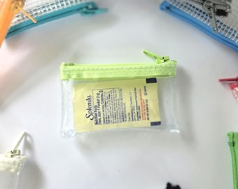 3 x 2 Tiny Clear EDC Organizer / Mini Zipper Pouch for Purse, Bag, or Car / Pocket Size Utility Case / Daily Medication Travel Pouch