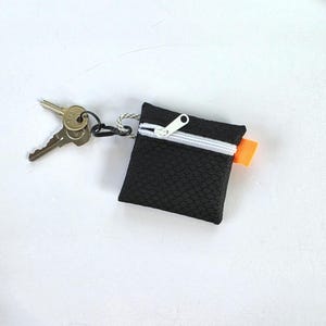 Sporty Keychain Pouch for earbuds, jewelry, and other small essentials, Mini Clip-On Bag, Tiny Gym Bag Accessory