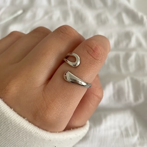 1pcs Chunky Rings, Sterling Silver Rings, Irregular Adjustable Rings, Silver Rings, Stackable Rings, Cute Rings, Boho Ring, Everyday Rings