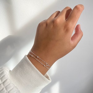Sterling zilveren hart armband, schattige armband, vrouwen sieraden, sierlijke cadeau armband, minimalistische verstelbare alledaagse eenvoudige armband, geschenken afbeelding 10