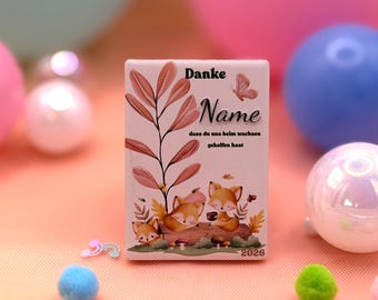 Personalisierter Kühlschrankmagnet 5 × 7 cm oder 5,7 × 5,7 cm – Abschiedsgeschenk für Erzieher:in, Lehrkraft oder Tagespflegeperson
