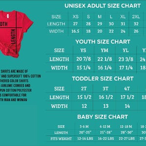a baby's size chart for a t - shirt