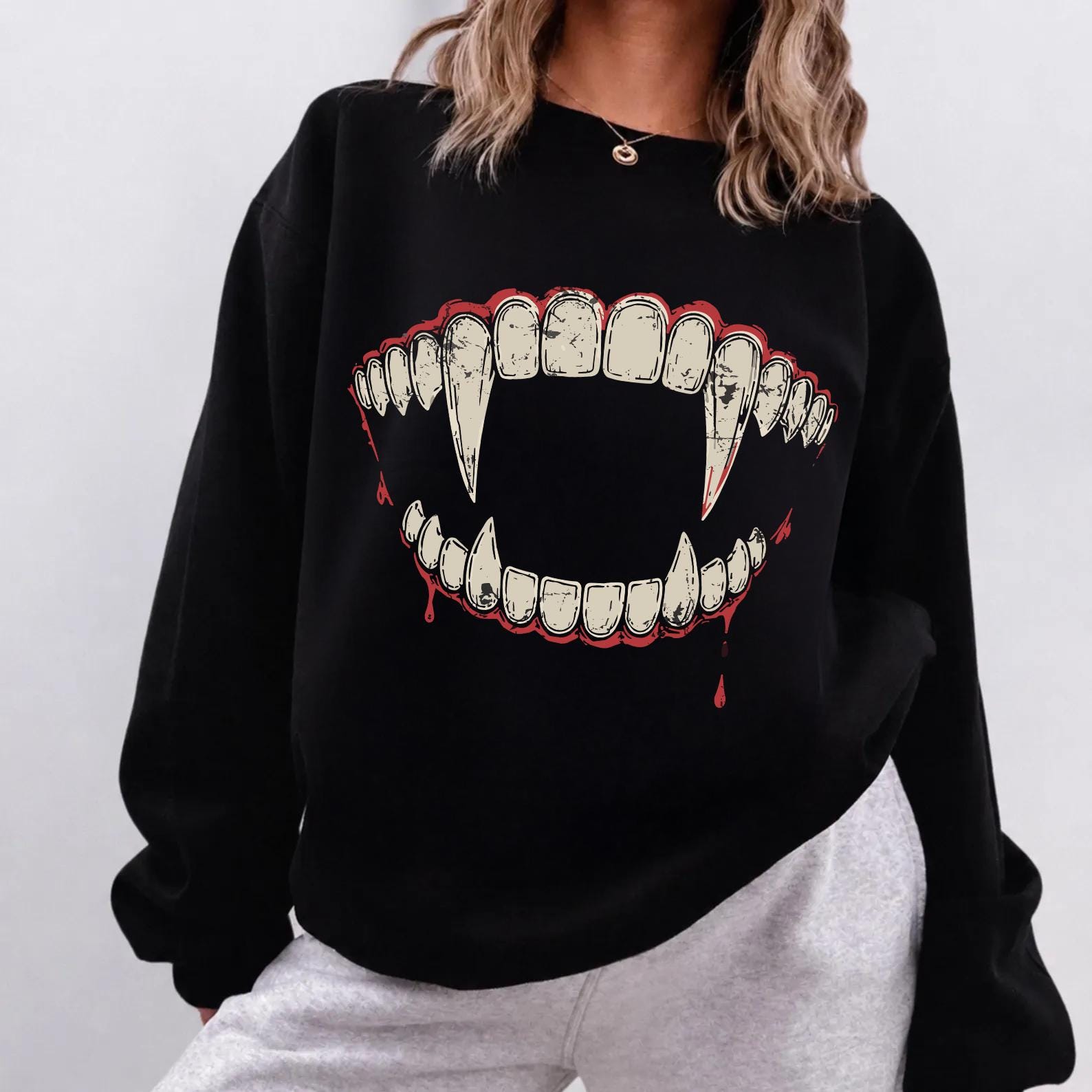 トップス scyray vampire teeth hoodie / black Vampire Teeth Hoodie - Etsy