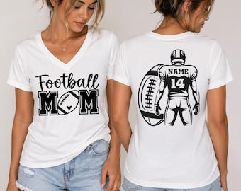 Personalized Football Vneck Shirt, Custom Football Mom Team Names Racerback Tank Top, Fottball Fan Gift, LC989