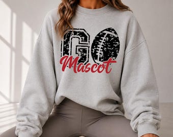 Football Mascot Sweatshirt, Custom Football Sweatshirt, Football Team Spirit Wear, Game Day Sweatshirt, Personalized Team Shirt, LC980