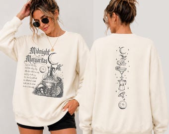 Midnight Margaritas Sweatshirt, Witch Margarita Crewneck, Halloween Cocktail Sweatshirt, Spooky Season Hoodie, Gothic Witch Sweater, LC937