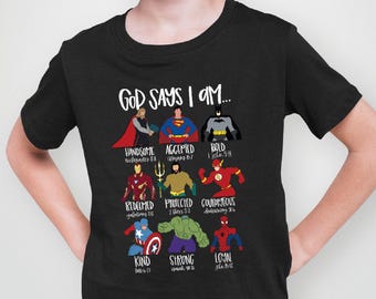 Faithful Kids Shirt: God Says I Am Bible Verse Toddler Tee