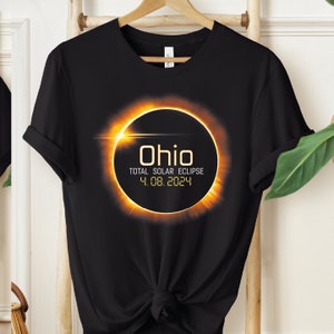 Ohio Eclipse Shirt, Solar Eclipse Ohio Shirt, Solar Eclipse 2024 Shirt, Solar Eclipse Ohio City State Shirt, April 8th 2024 Shirt, ALC740