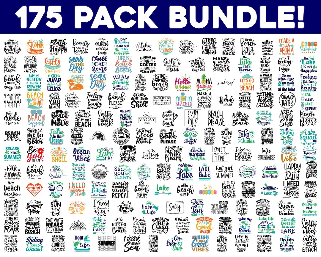 BEACH MEGA BUNDLE, 175 Designs, Summer Svg, Beach Svg, Beach Life Svg ...
