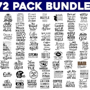 HUSTLE MEGA BUNDLE, 72 projekty, Hustle svg, cytaty motywacyjne svg, inspirujące cytaty svg, cytaty o życiu svg, pliki do cięcia cricut, sylwetka