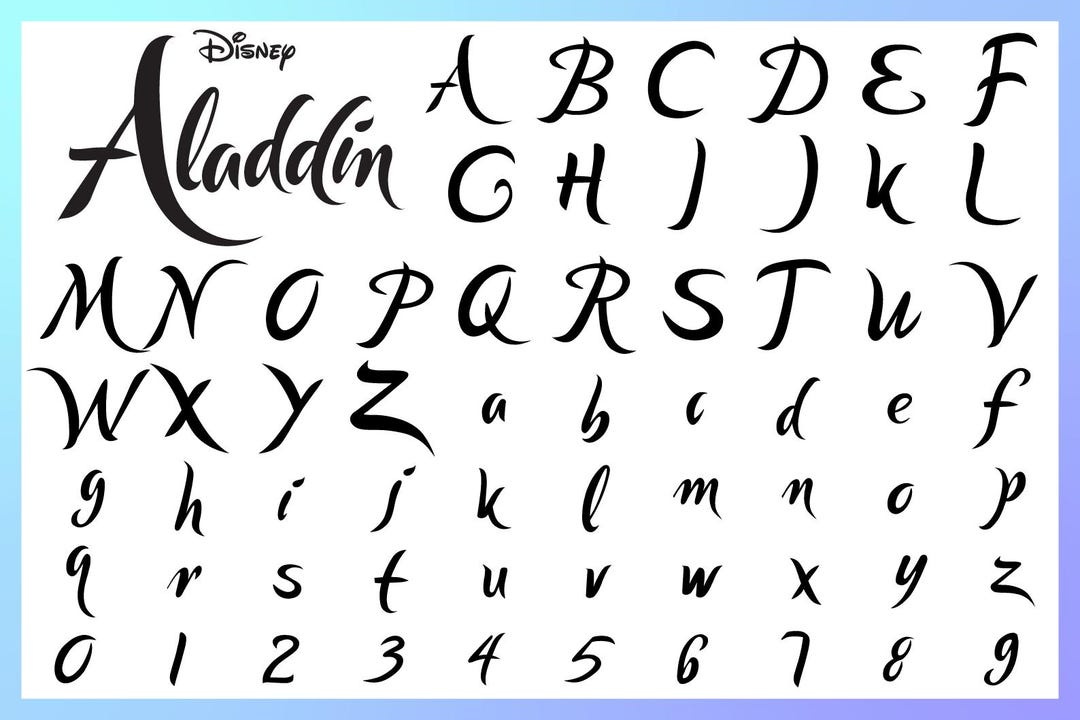 Aladdin Font, Aladdin Font Svg, Aladdin Font Cricut, Aladdin Svg ...