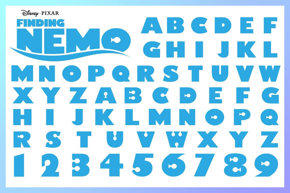 Nemo Font, Nemo Font Svg, Nemo Font Cricut, Nemo Birthday Letters, Nemo ...