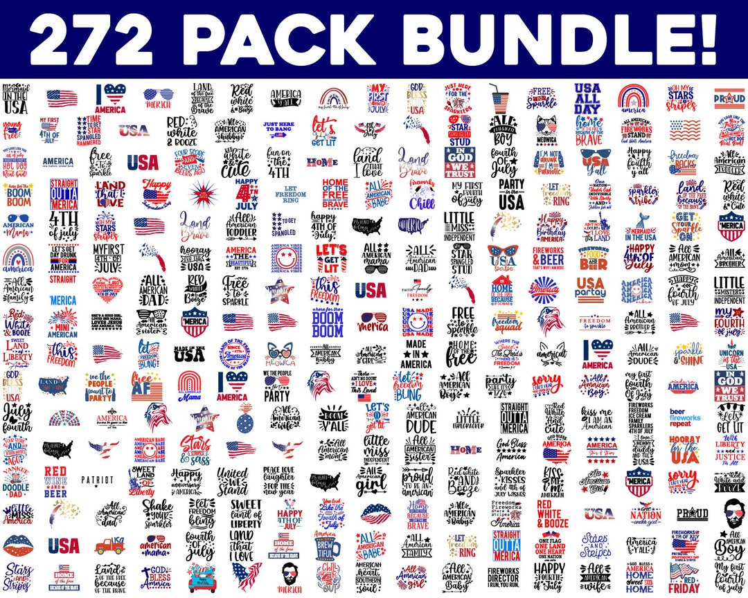 4th of July MEGA BUNDLE, 272 Designs, 4th of July Svg, July 4th Svg ...