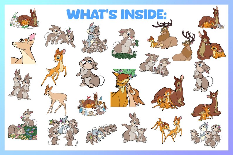 Bambi Svg, Faline Svg, Bambi Animals Svg, Bambi Bunnies Svg, Bambi ...