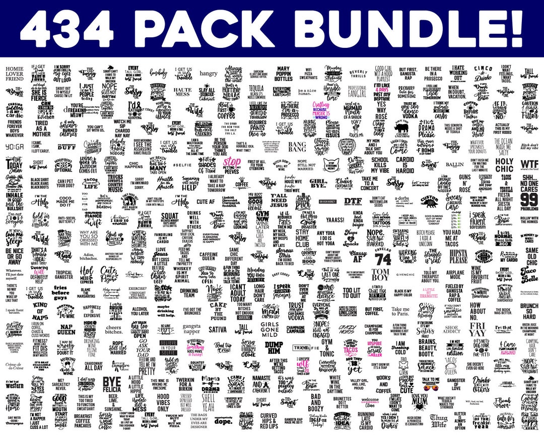 FUNNY MEGA BUNDLE, 434 Designs, Funny Svg, Sarcastic Svg, Sarcasm Svg ...