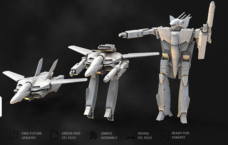 Robotech_vf-1s 3d Stl Files - Etsy
