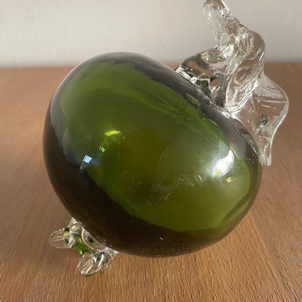 Glazen Appel Groen met blad Decoratie