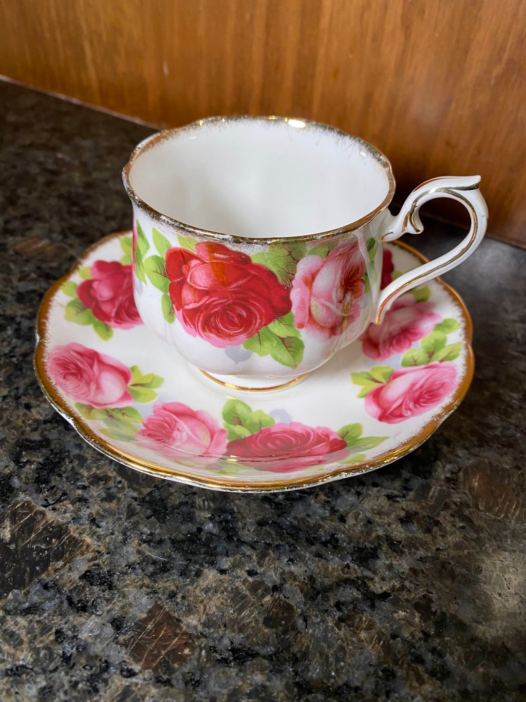 Royal Albert Old English Rose Teacup and Saucer Great Etsy
