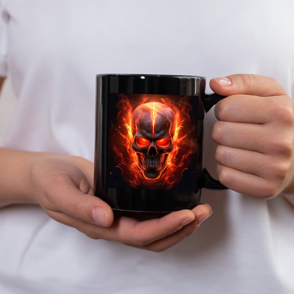 Black Skull Coffee Mug Touch My Coffee And I Will Drink It From Your Skull Mug Horror Coffee Mug Halloween Gifts Day Of The Dead Gifts M074