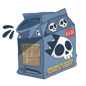 Hamlet Skull Milk Carton Sticker