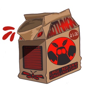 Mothman Cryptid Milk Carton sticker