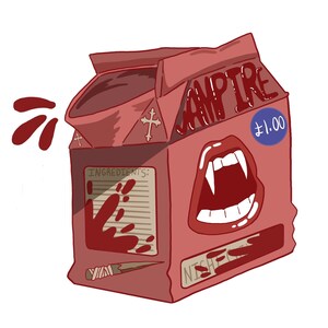 Vampire Milk Carton Sticker