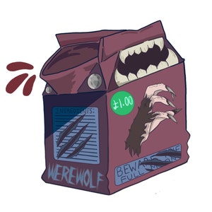 Werewolf Milk Carton Sticker