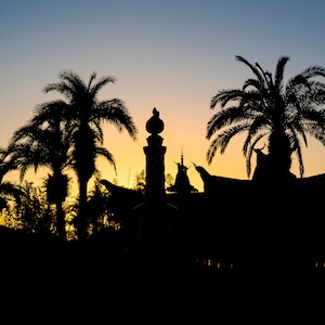 De skyline van Adventureland