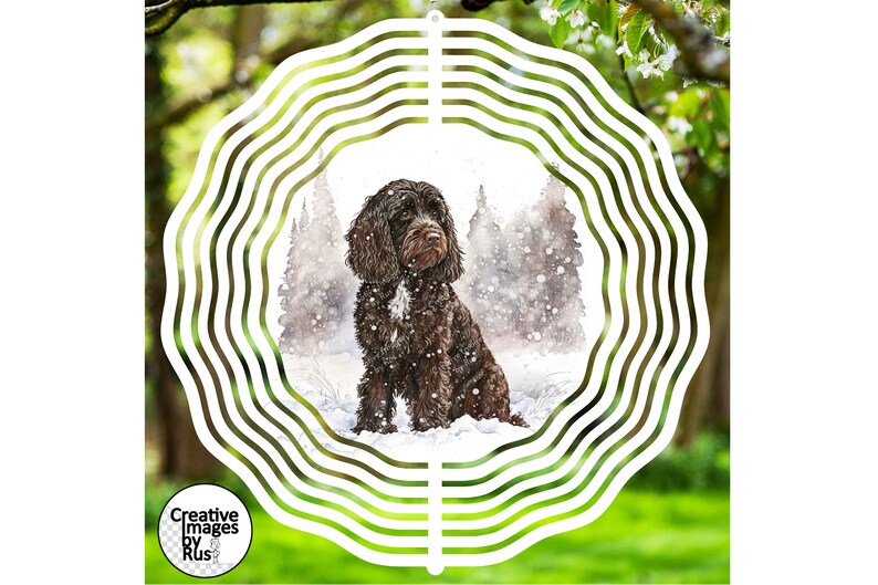 Cockapoo Chocolate Brown Dog Clipart, Watercolour Winter Image, Instant ...