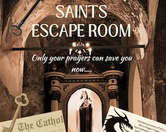Saints Escape Room I: Ancient Ruins, Catholic Puzzles, Learning Activity for Kids, Digital Download