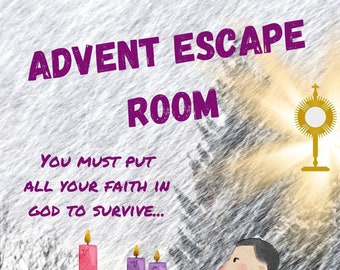 Advent Escape Room, Catholic Saints, Puzzles for Kids, Digital Download