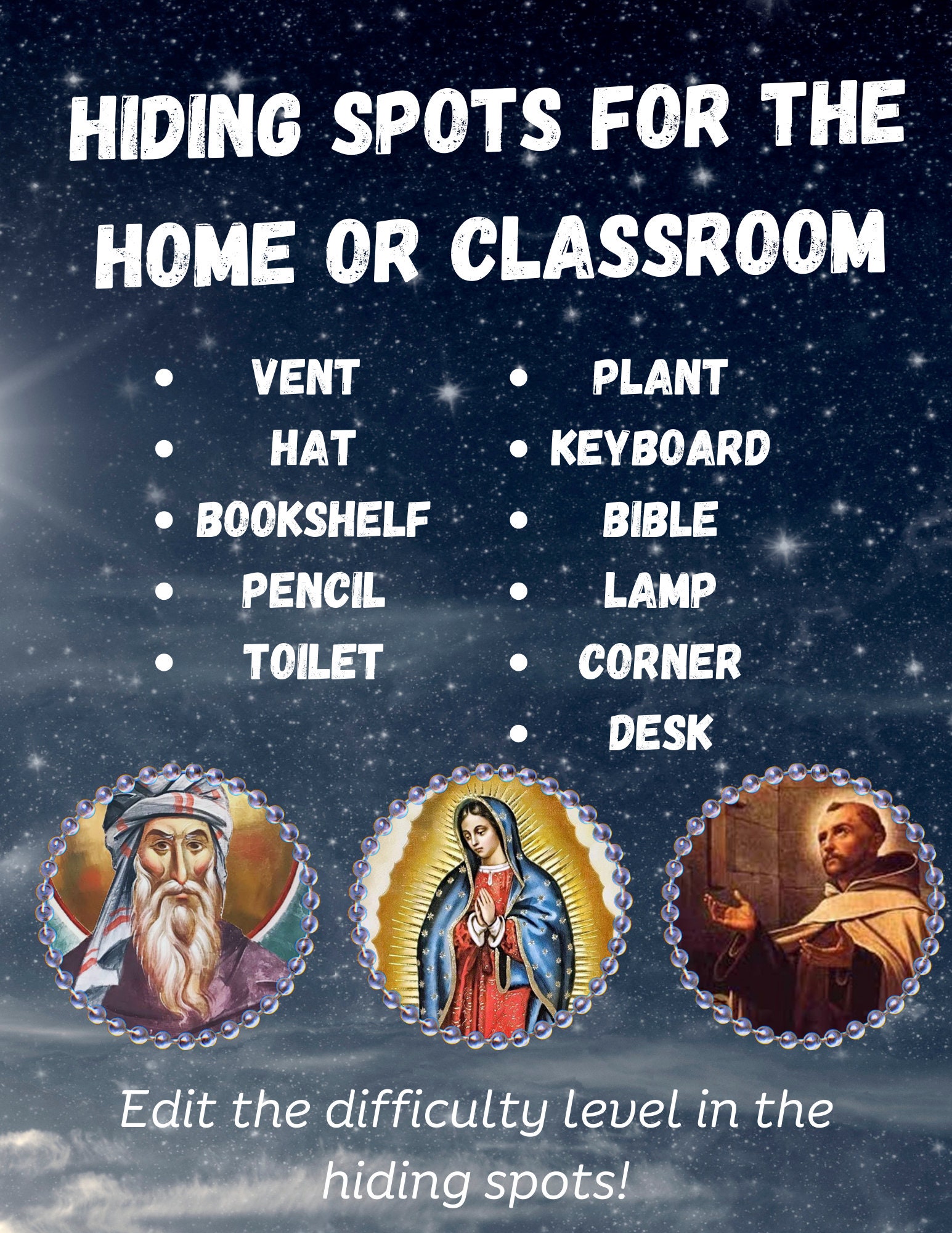 Advent Escape Room, Catholic Saints, Puzzles for Kids, Digital Download