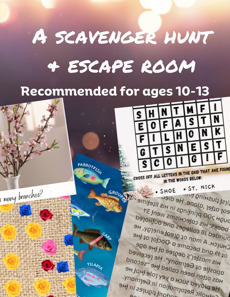 Advent Escape Room, Catholic Saints, Puzzles for Kids, Digital Download