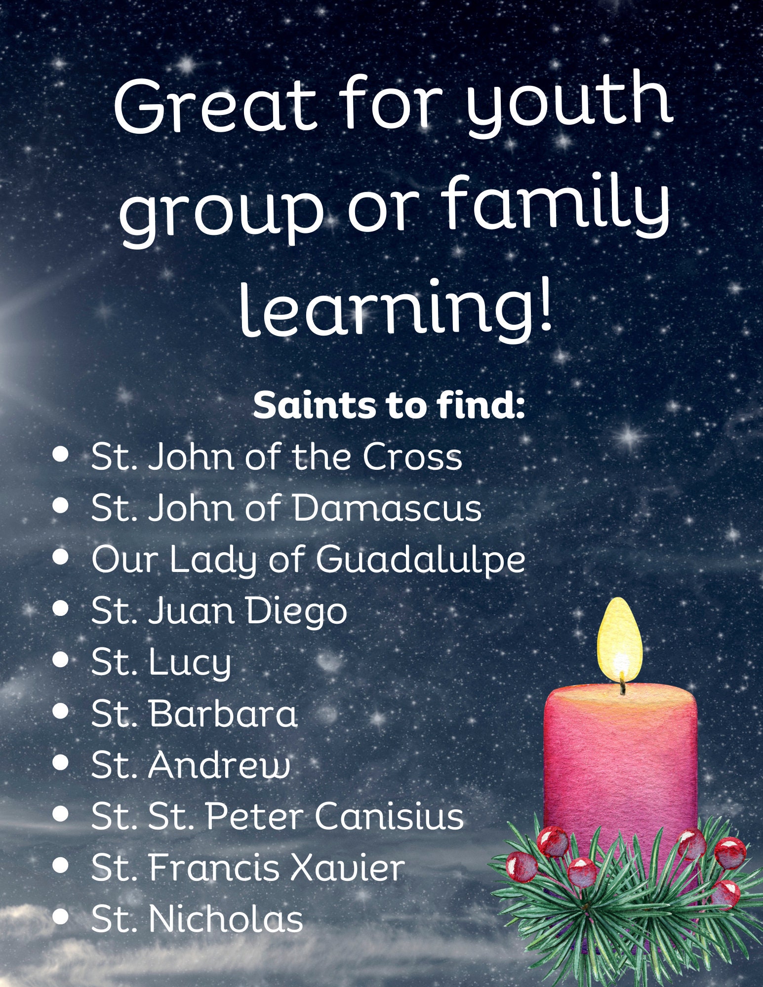 Advent Escape Room, Catholic Saints, Puzzles for Kids, Digital Download