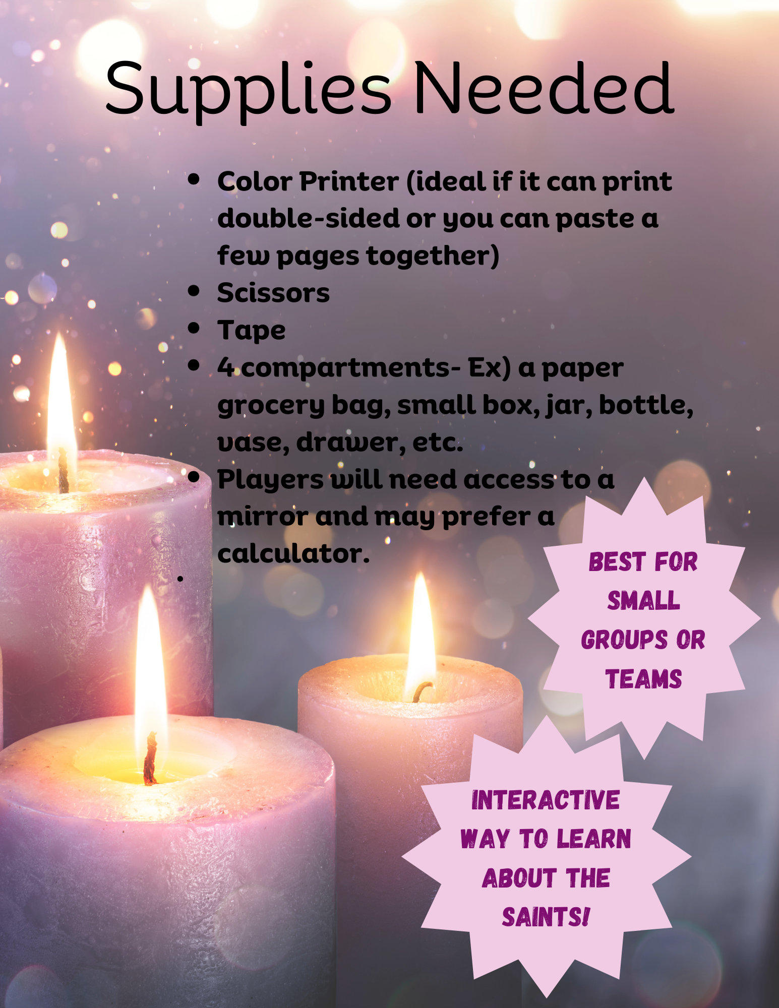 Advent Escape Room, Catholic Saints, Puzzles for Kids, Digital Download