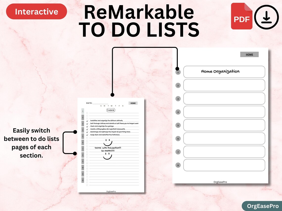 Remarkable 2 to Do Lists for Remarkable Templates Interactive to Do Lists for Remarkable 2