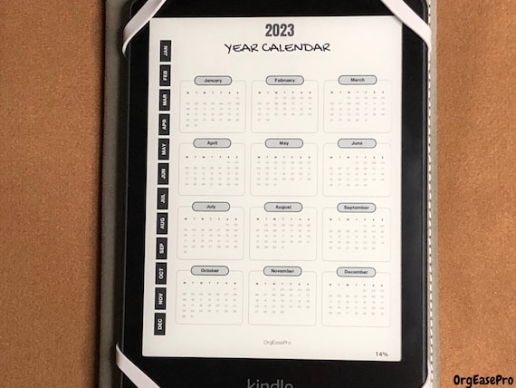 Interactive Kindle Paperwhite 11th Generation Monthly Calendar -  Israel
