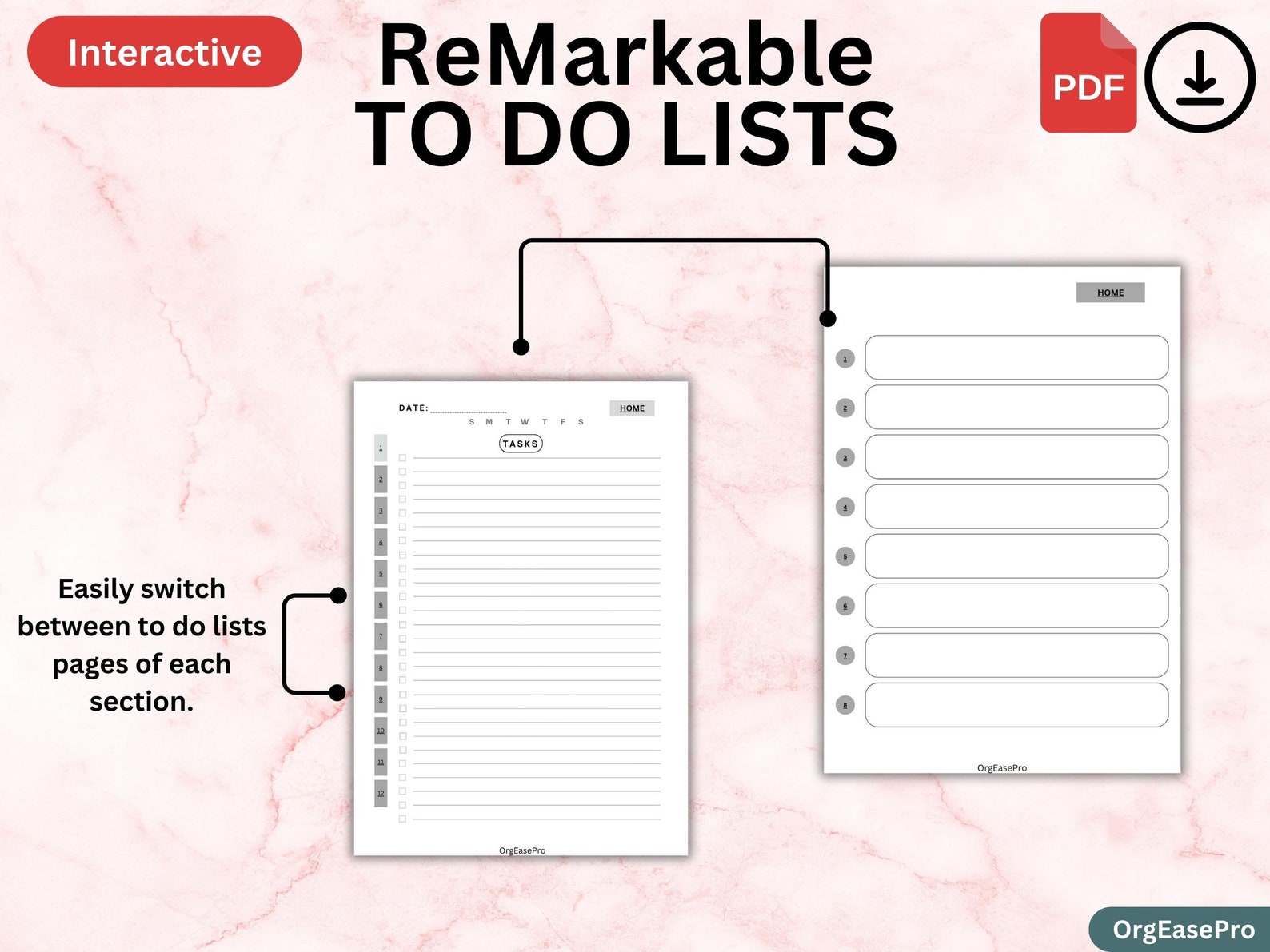 Remarkable 2 to Do Lists for Remarkable Templates Interactive to Do
