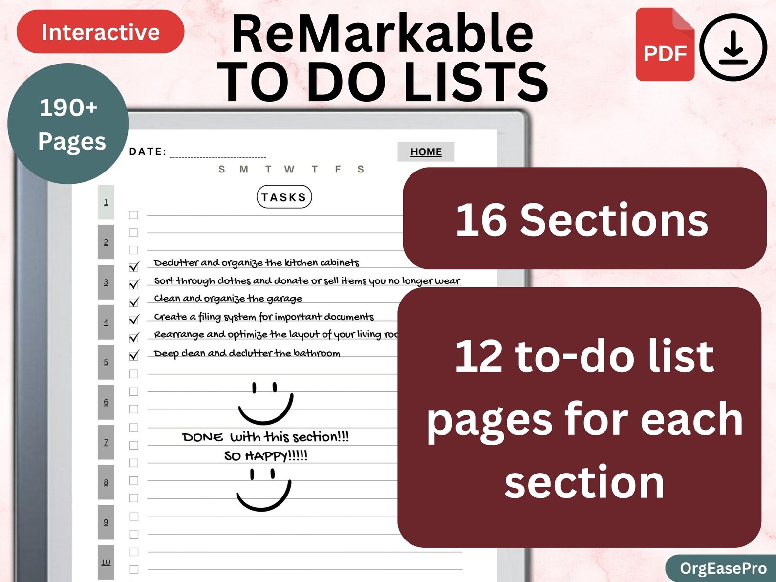 Remarkable 2 to Do Lists for Remarkable Templates Interactive to Do Lists for Remarkable 2