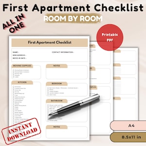 First apartment checklist for moving checklist template printable first apartment check list for new apartment checklist new home checklist