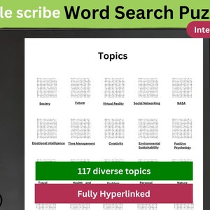 Interactive Kindle Scribe word search puzzle for kindle scribe templates New 117 Word Search Puzzles for kindle scribe , hyperlinked pdf