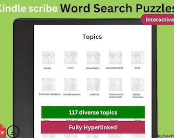 Interactive Kindle Scribe word search puzzle for kindle scribe templates New 117 Word Search Puzzles for kindle scribe , hyperlinked pdf