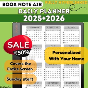 2025+2026 Ultimate Boox Note Air Daily Planner,Digital Planner for Boox Note Air , Boox Note Air PDF Planner ,All-in-One Digital Organizer