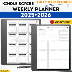 2025+2026 kindle scribe weekly planner for kindle scribe weekly planner kindle scribe digital planner kindle scribe templates 2025 scribe
