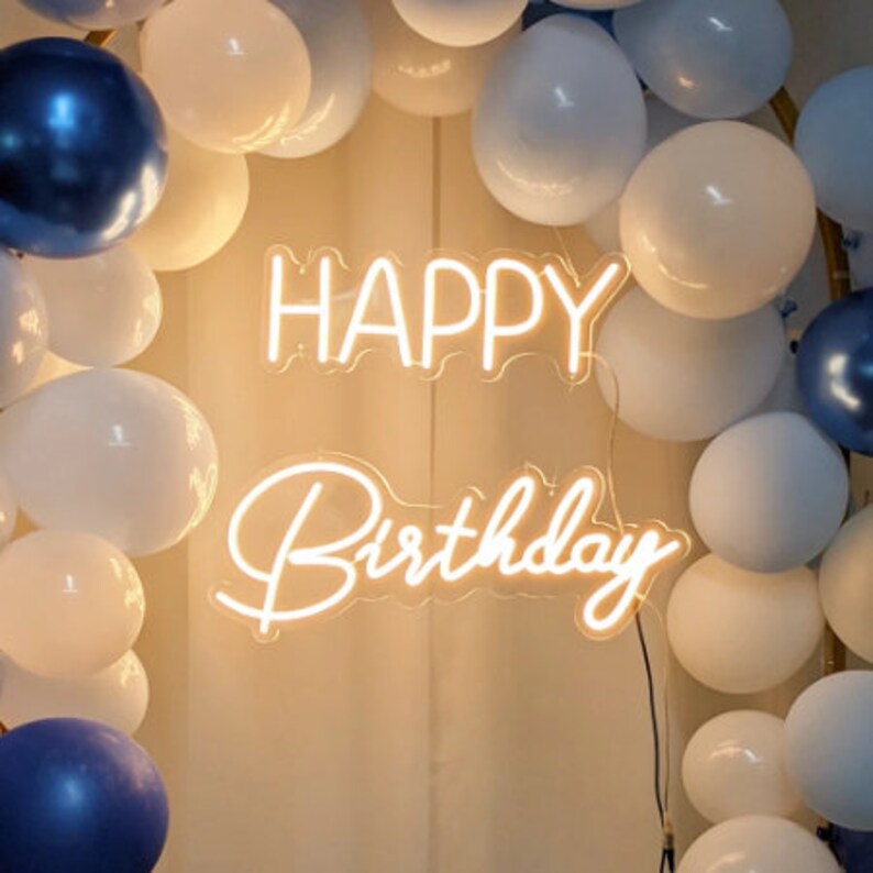 Happy Birthday Custom Sign Neon Happy Birthday Sign Custom Birthday